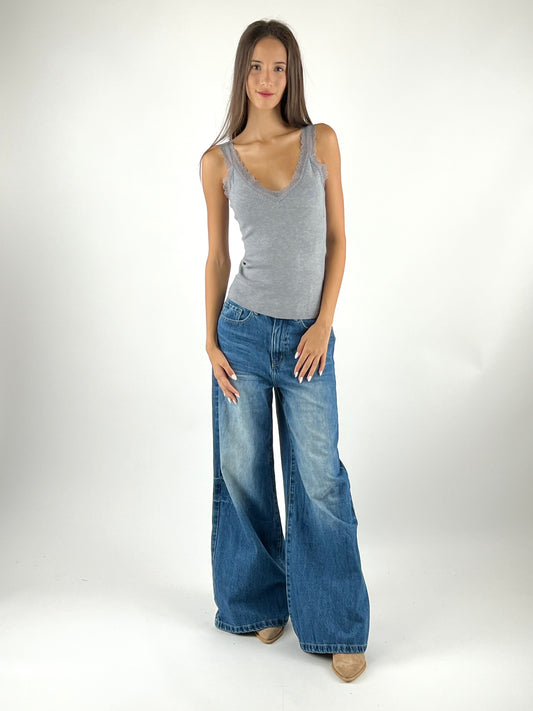 SUSY MIX - CANOTTA IN MAGLIA PIZZO