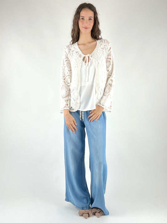 SUSY MIX - CARDIGAN CROCHET LACCIO