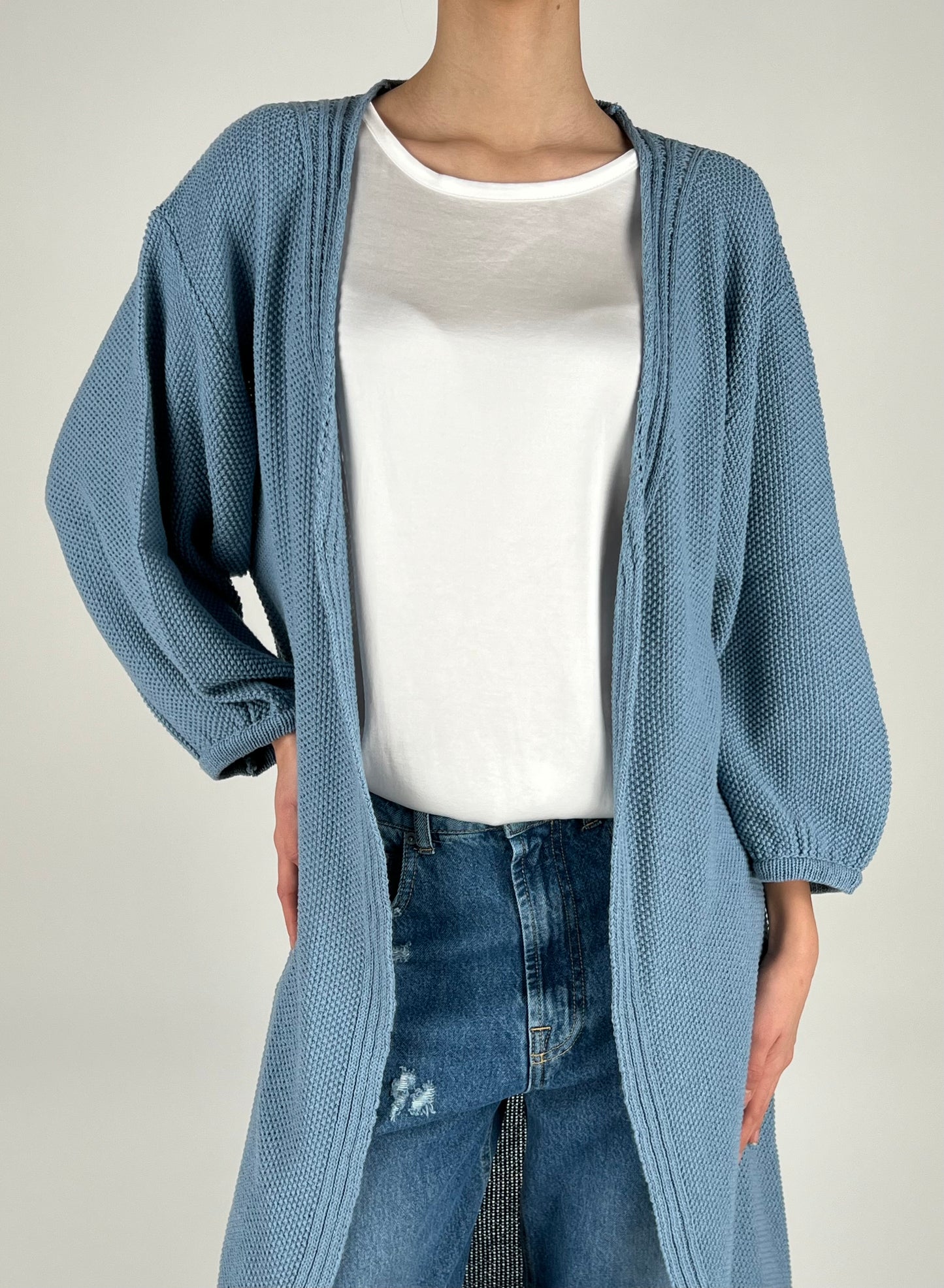 HAVEONE - MAXI CARDIGAN PUNTO RISO