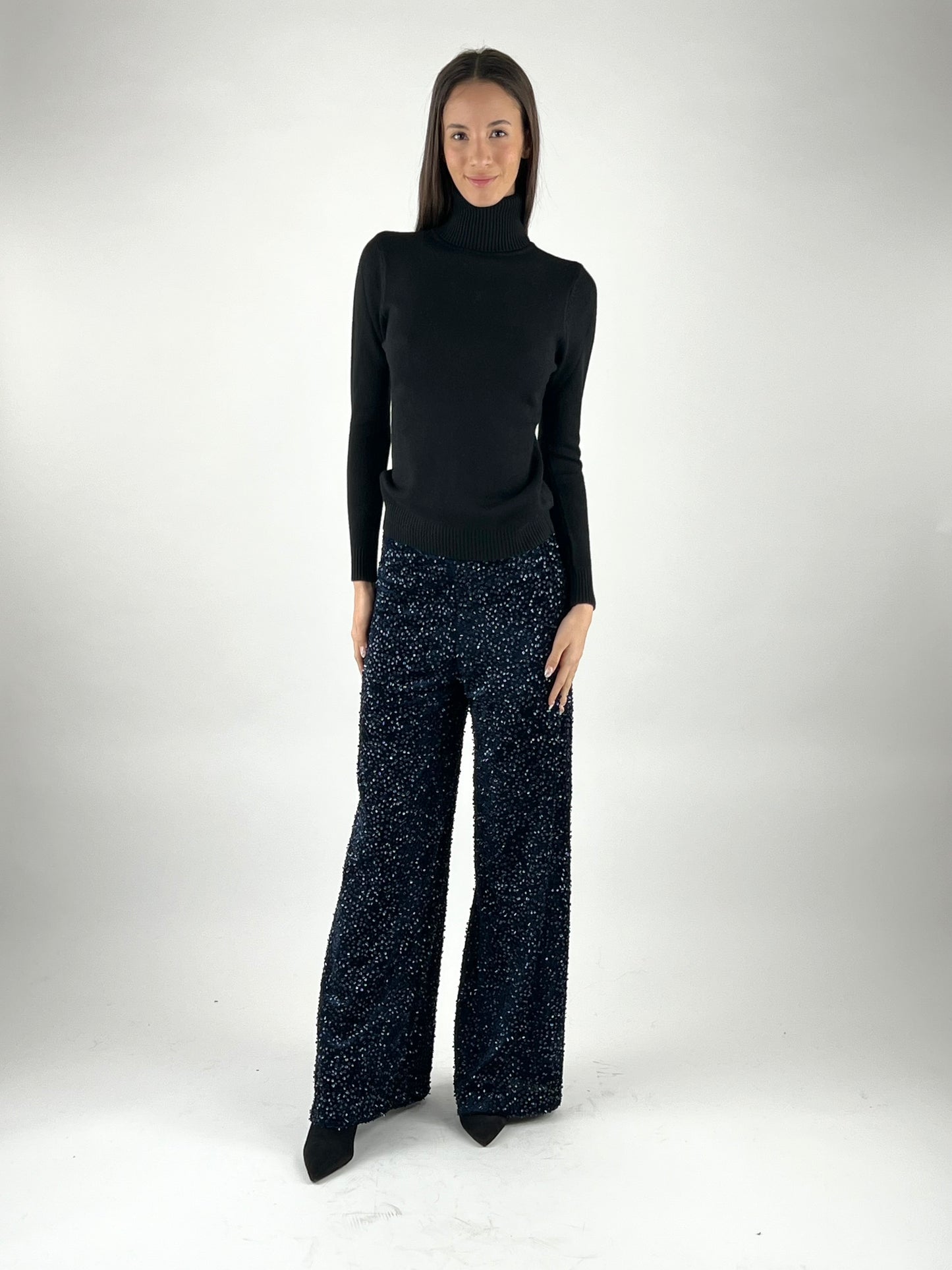 DEVA - PANTALONE PALAZZO PAILLETTES