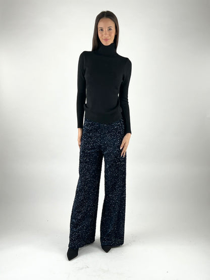 DEVA - PANTALONE PALAZZO PAILLETTES