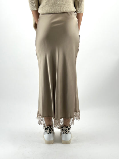 VICOLO - GONNA RASO BORDO PIZZO