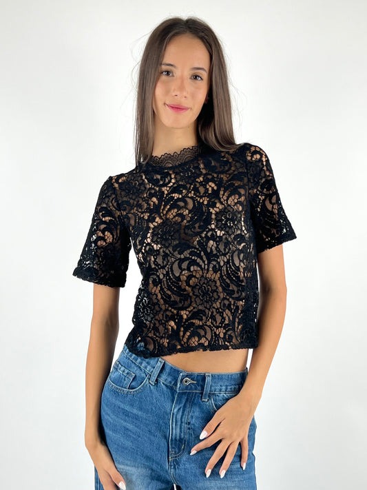 SUSY MIX - MAGLIA IN PIZZO/BOTTONI