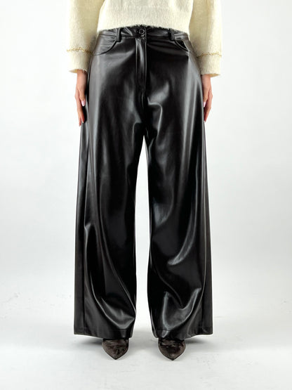 MOTEL - PANTALONE PALAZZO ECOPELLE