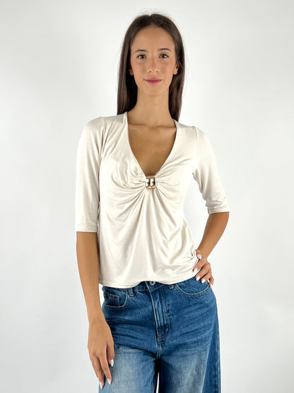 SUSY MIX - MAGLIA CON ACCESSORIO CENTRALE