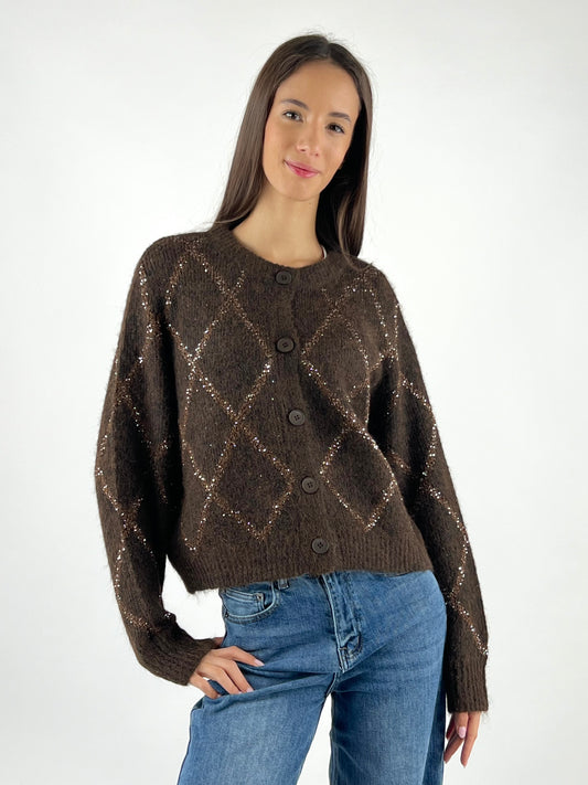 DEVA COUTURE PARIS - CARDIGAN COREANA MICRO PAILLETTES