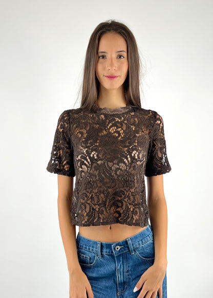 SUSY MIX - MAGLIA IN PIZZO/BOTTONI