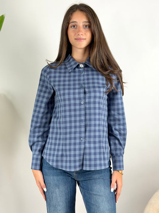 SUSY MIX - CAMICIA BOTTONE GIOIELLO CHECK
