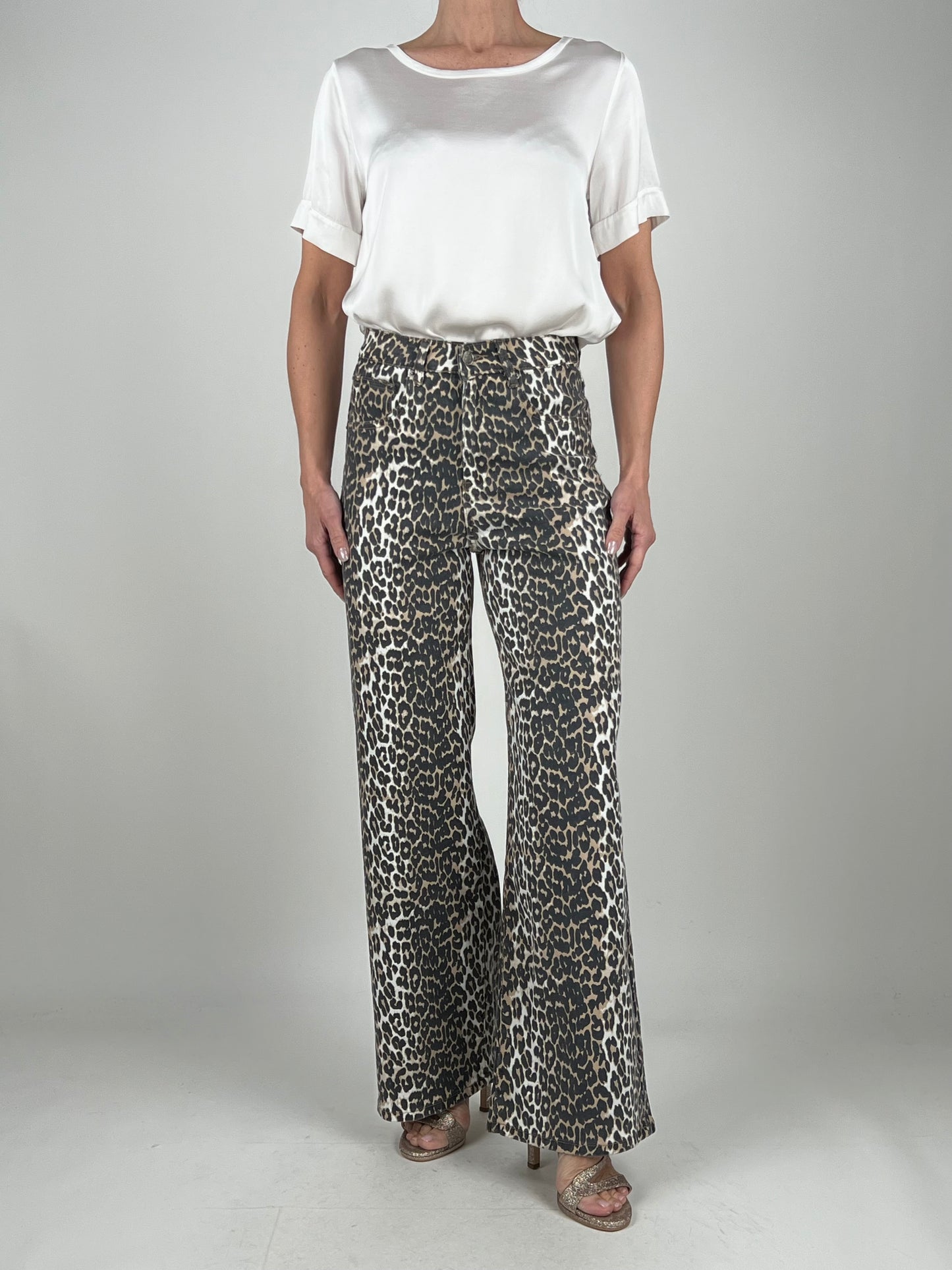 DEVA - JEANS FLARE ANIMALIER