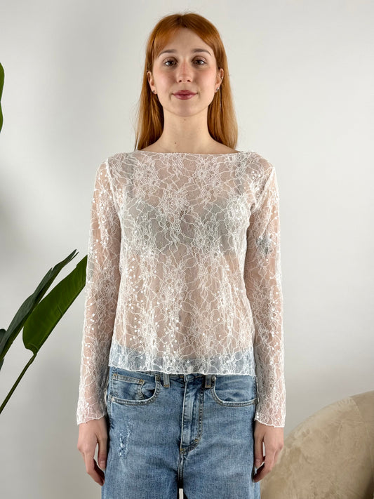 SUSY MIX - MAGLIA PIZZO MACRO PAILLETTES