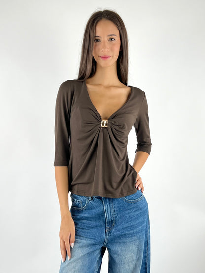SUSY MIX - MAGLIA CON ACCESSORIO CENTRALE