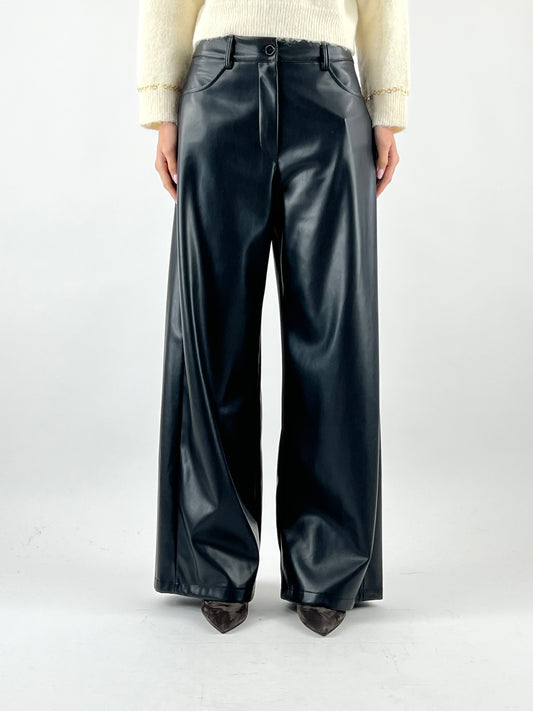 MOTEL - PANTALONE PALAZZO ECOPELLE