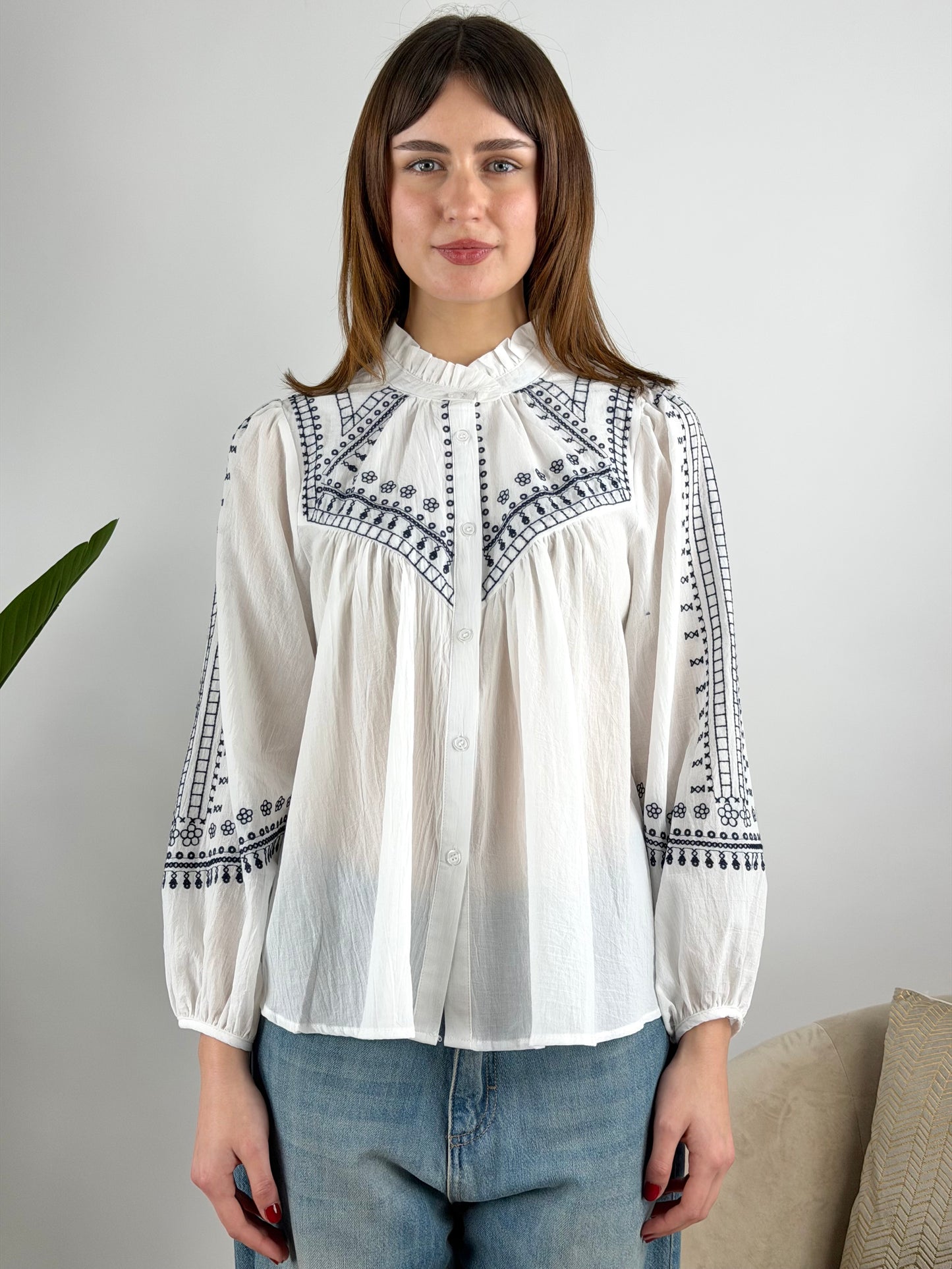 DEVA COUTURE PARIS - CAMICIA COLLETTO ROUCHES