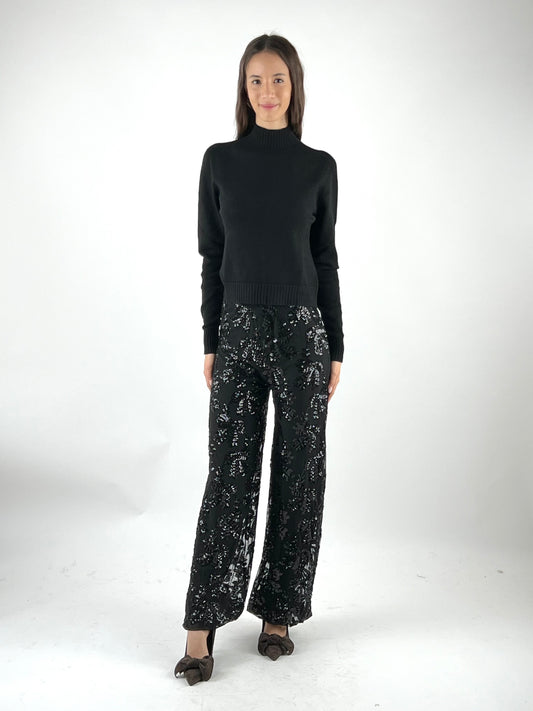 SUSY MIX - PANTALONE PAILLETTES E RICAMI