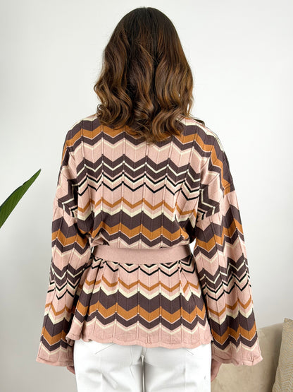 VICOLO - CARDIGAN CON CINTURA