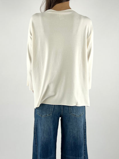 KONTATTO - MAGLIA GIROCOLLO OVER ROTOLINO