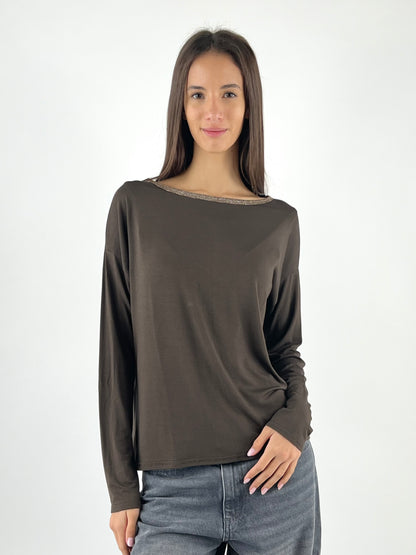 SUSY MIX - MAGLIA KIMONO BORDO LUREX