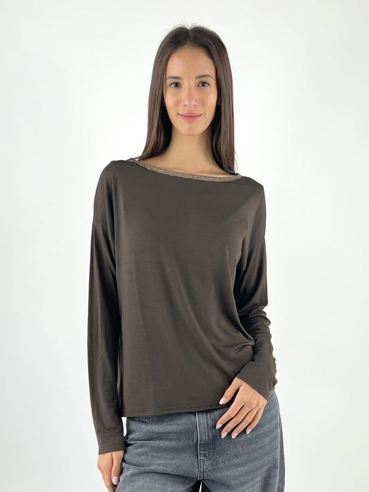 SUSY MIX - MAGLIA KIMONO BORDO LUREX
