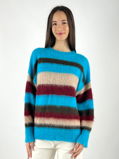 KONTATTO - MAGLIA RIGHE MOHAIR