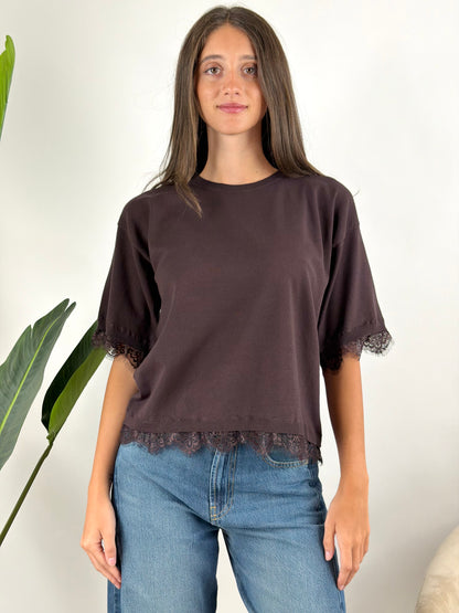 KONTATTO - MAGLIA GIROCOLLO PIZZO