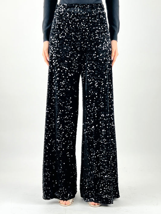 DEVA - PANTALONE CINIGLIA PAILLETTES