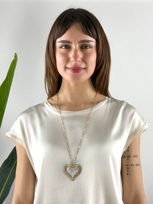 DEVA COUTURE PARIS - COLLANA CUORE MADREPERLA