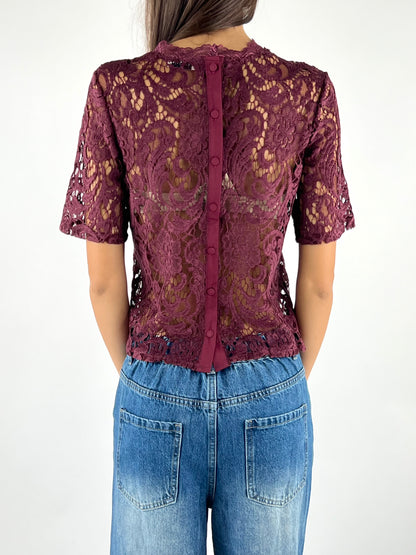 SUSY MIX - MAGLIA IN PIZZO/BOTTONI