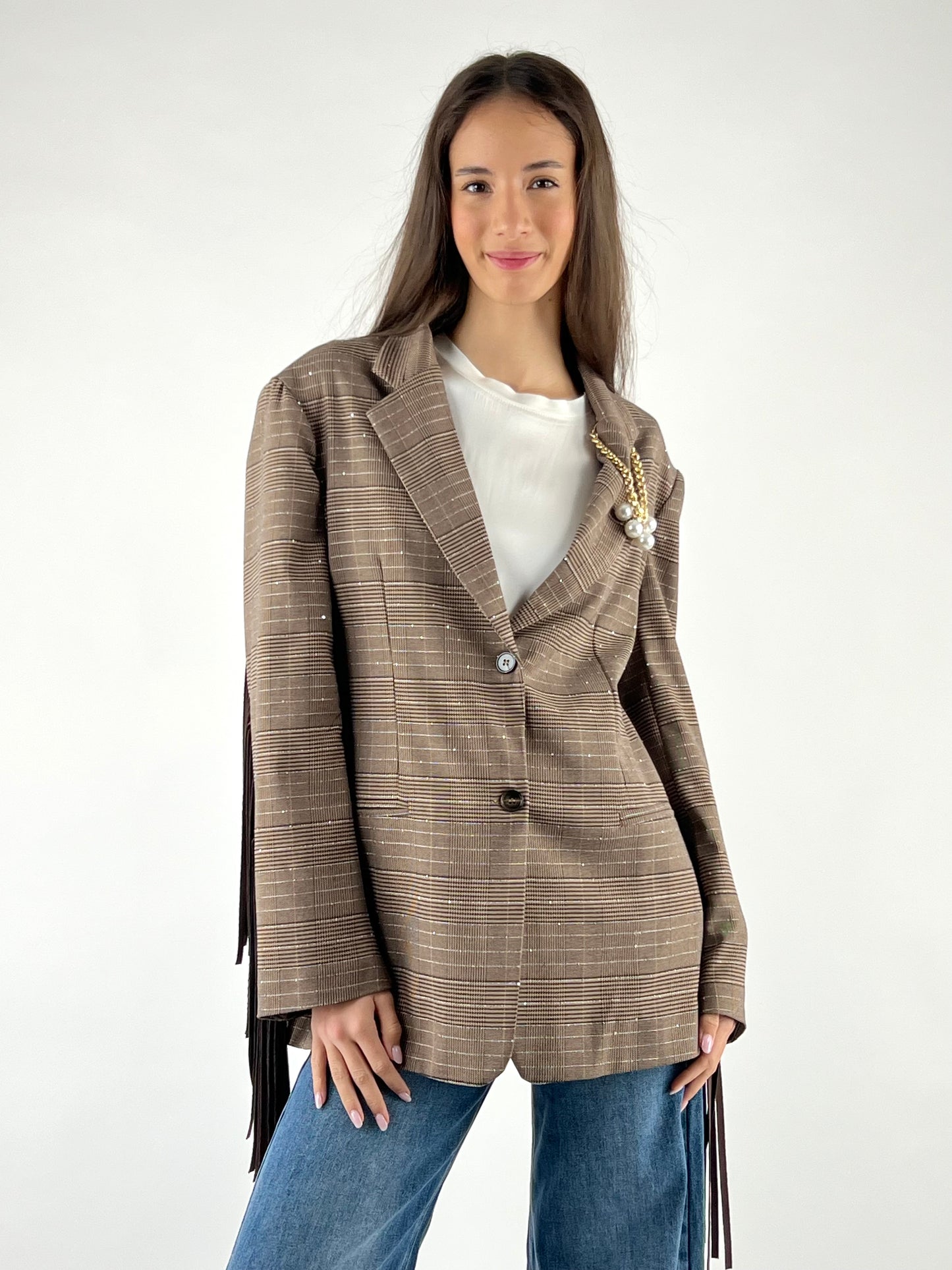 SUSY MIX - GIACCA FRANGE MICROPAILLETTES