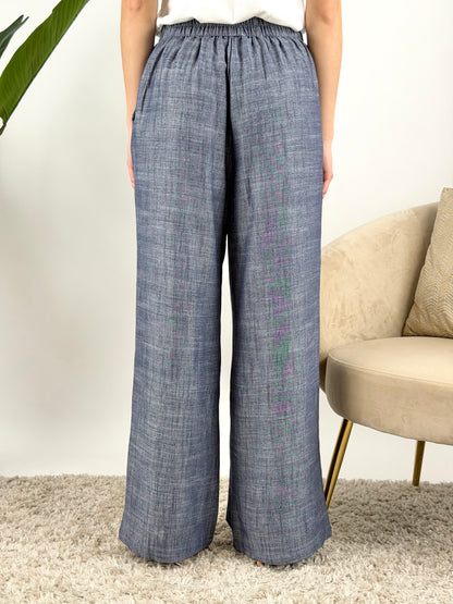 DEVA COUTURE PARIS - PANTALONE PALAZZO CHAMBRAY