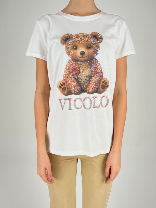 VICOLO - T-SHIRT TEDDY FLOWERS