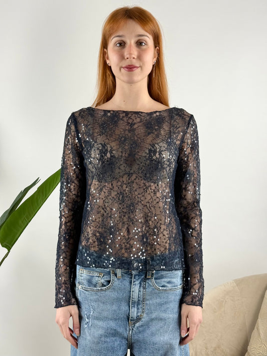SUSY MIX - MAGLIA PIZZO MACRO PAILLETTES