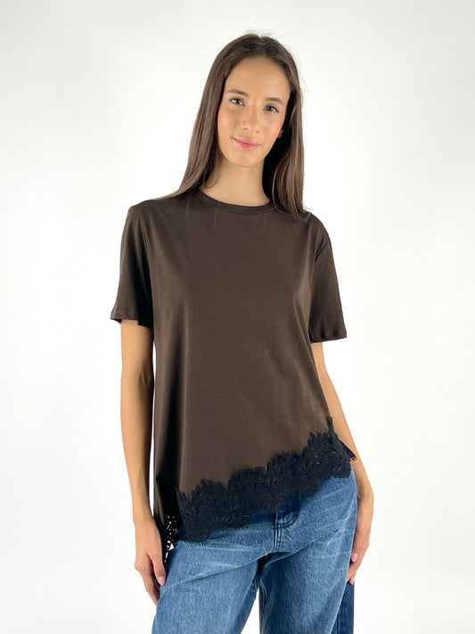 TENSIONE IN - T-SHIRT BORDO PIZZO