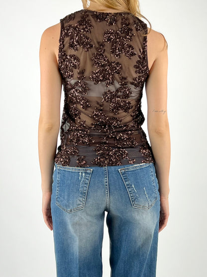 SUSY MIX - CANOTTA RICAMI PAILLETTES