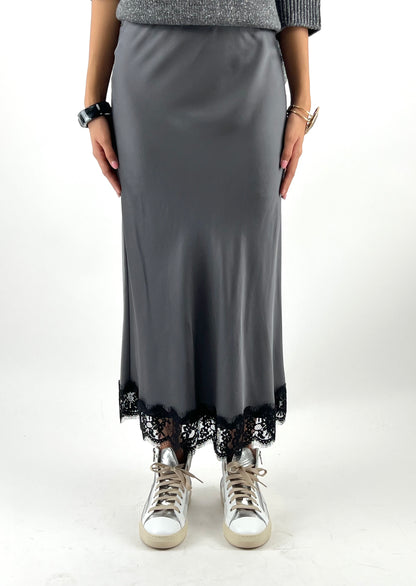 VICOLO - GONNA RASO BORDO PIZZO