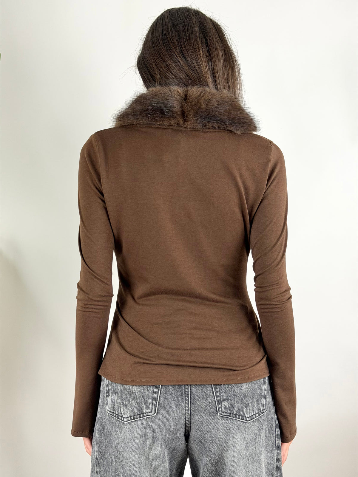 HAVEONE - MAGLIA CARDIGAN PELLICCIA