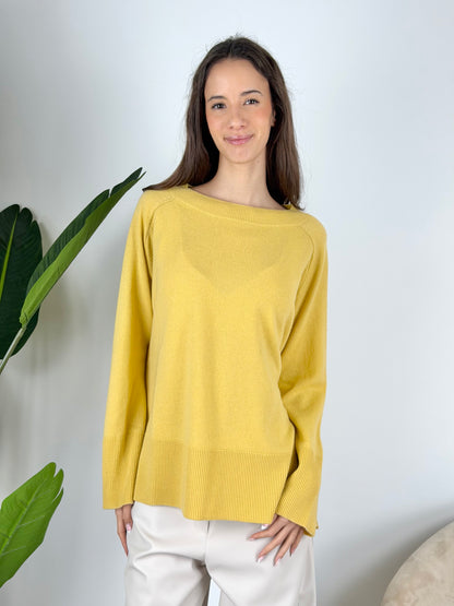 TENSIONE IN - MAGLIA GIROCOLLO CON SPACCHI