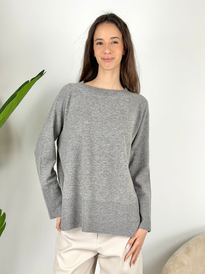 TENSIONE IN - MAGLIA GIROCOLLO CON SPACCHI