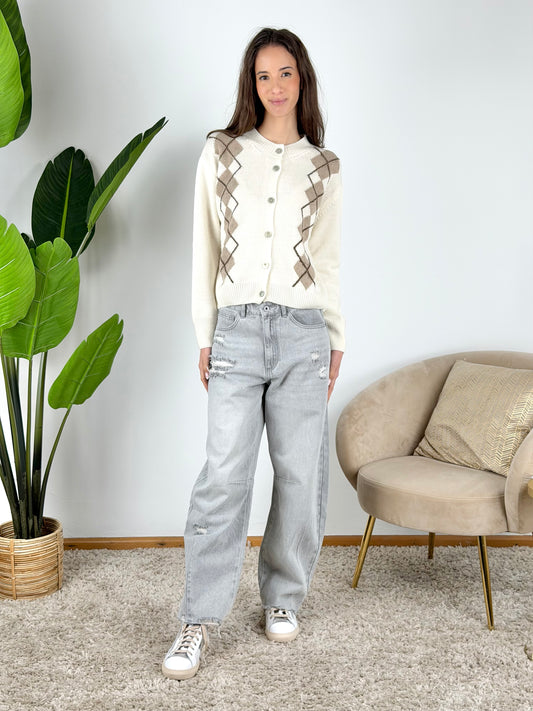 DEVA - JEANS BARREL SFRANGIATO