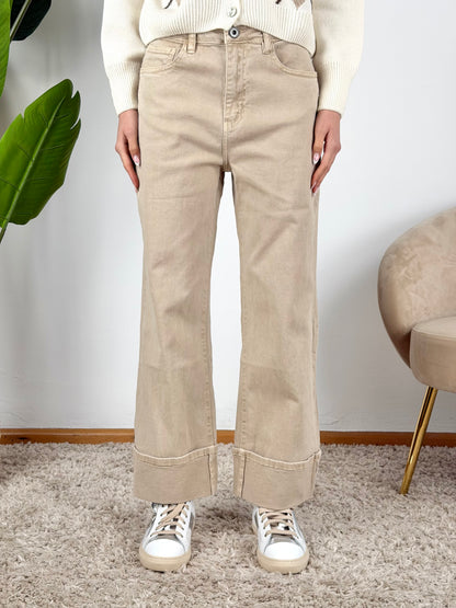 DEVA - JEANS COLORATO RISVOLTO