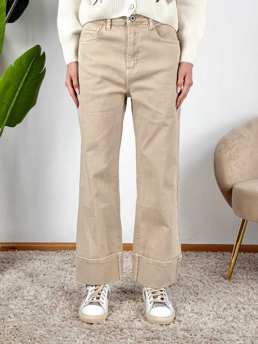 DEVA - JEANS COLORATO RISVOLTO