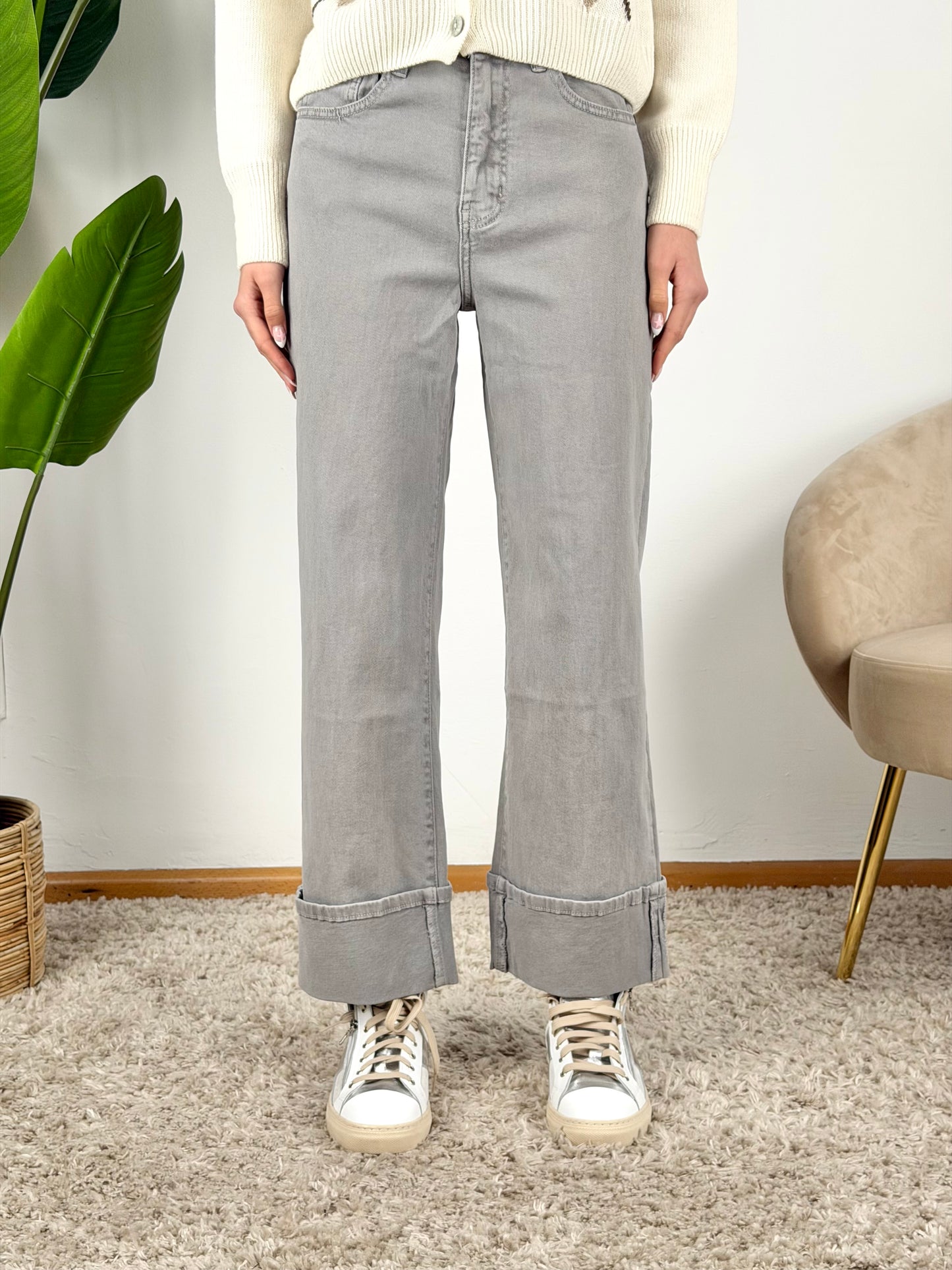 DEVA - JEANS COLORATO RISVOLTO