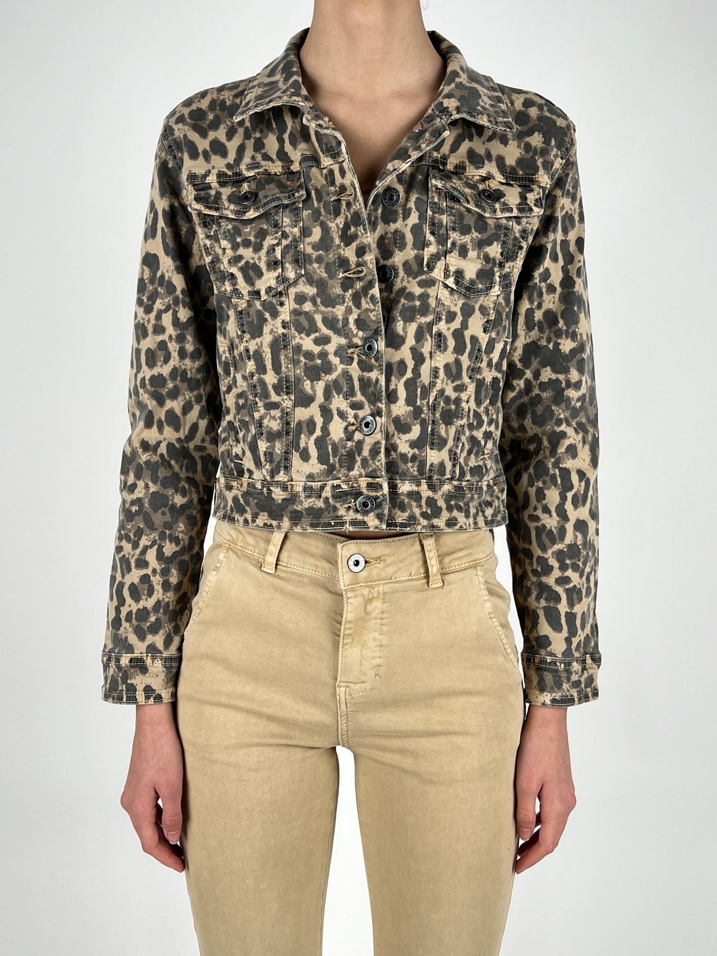 DEVA - GIUBBINO DENIM ANIMALIER