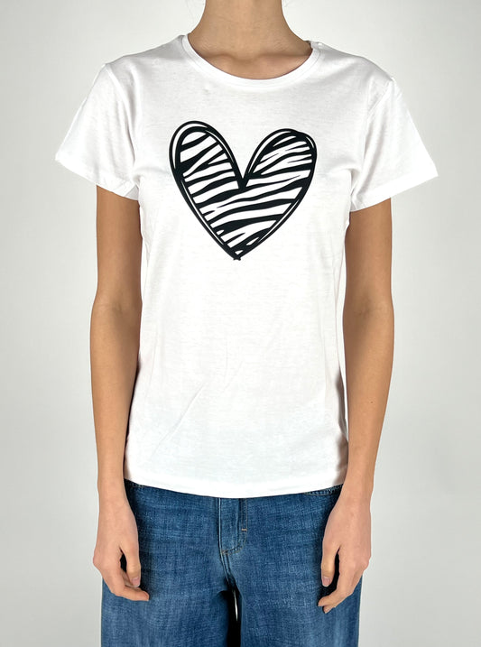 SUSY MIX - T-SHIRT CUORE ZEBRATO