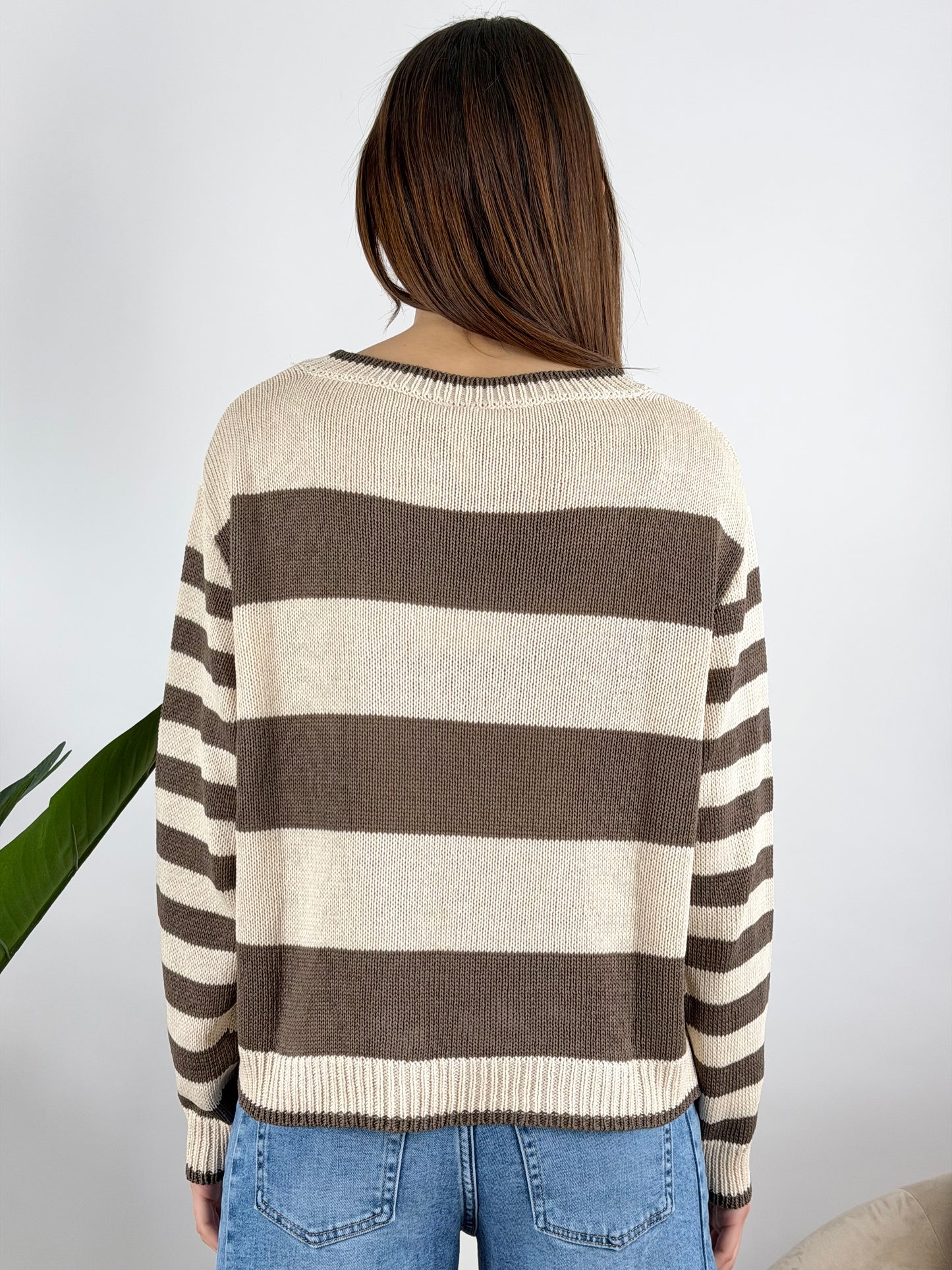 TENSIONE IN - MAGLIA GIROCOLLO RIGHE