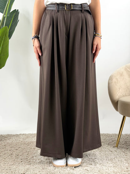 HAVEONE - PANTALONE PALAZZO CON CINTURA