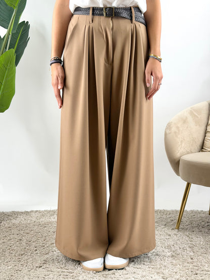 HAVEONE - PANTALONE PALAZZO CON CINTURA