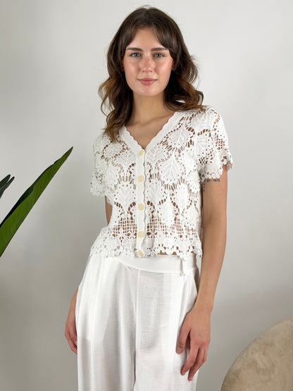 DEVA - CARDIGAN CORTO CROCHET
