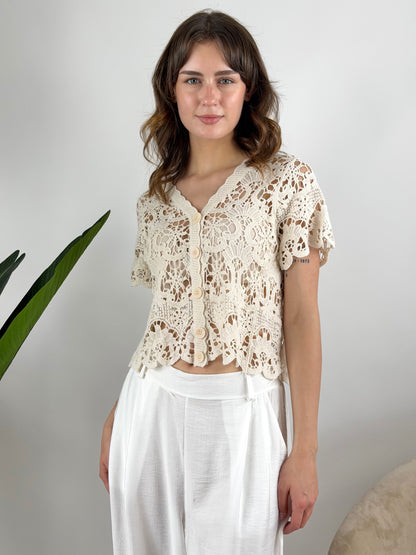 DEVA - CARDIGAN CORTO CROCHET