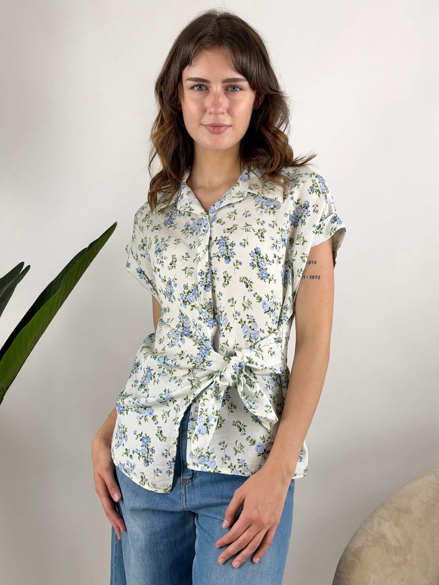DEVA - BLUSA FIORI INCROCIO