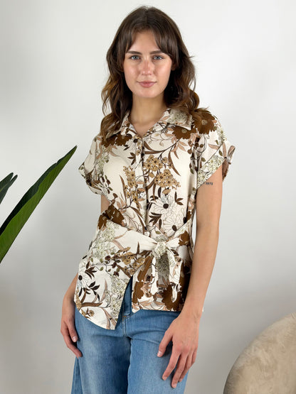 DEVA - BLUSA FIORI INCROCIO